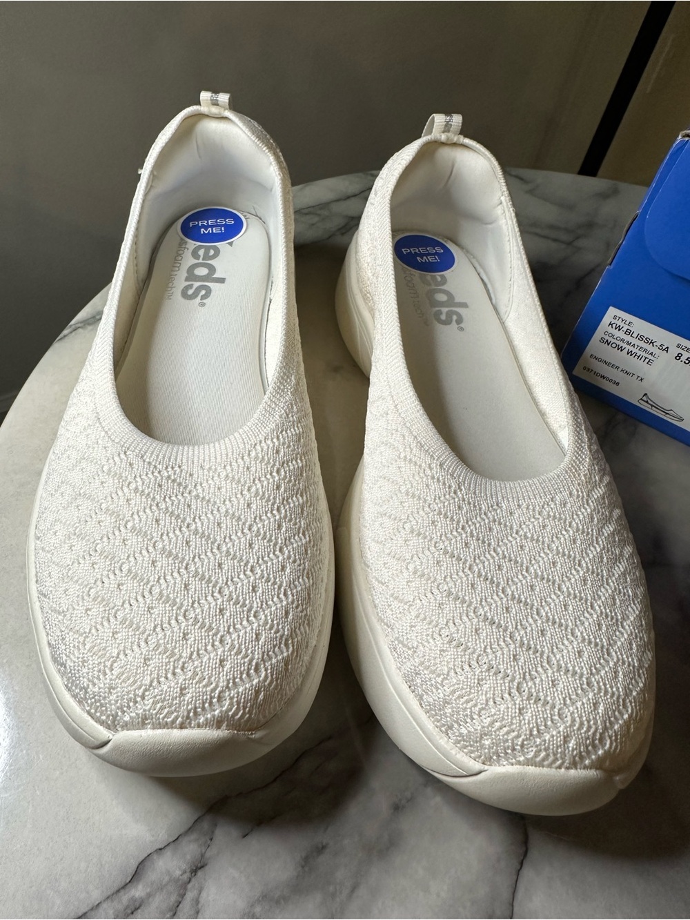 Keds Women's Slip-On Knit Flats in Off-White Cream